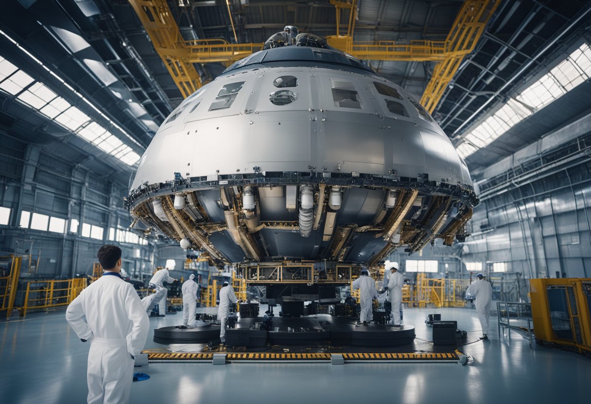 Spacecraft undergo rigorous safety checks before launch. Engineers inspect components and systems, ensuring they meet strict industry standards