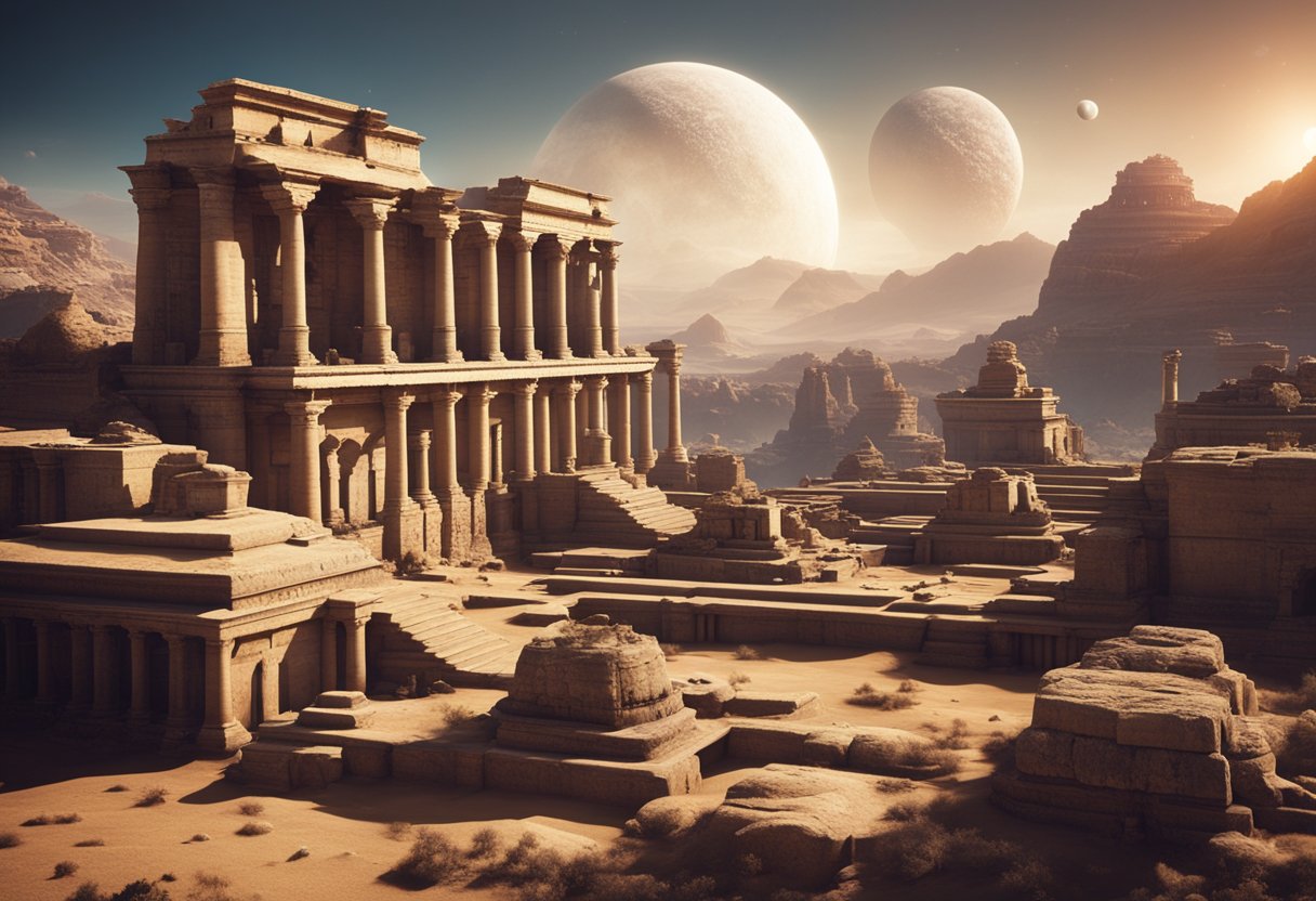 Ancient ruins on distant planets, protected by intergalactic treaties, surrounded by advanced preservation technology