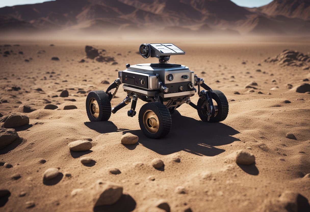 Roving robot navigates rugged planetary surface, avoiding obstacles autonomously