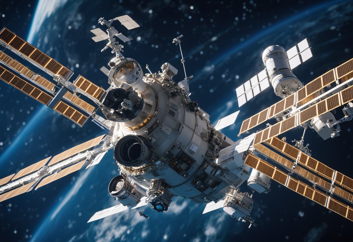 The International Space Station modules connect in orbit, showcasing international cooperation in space exploration