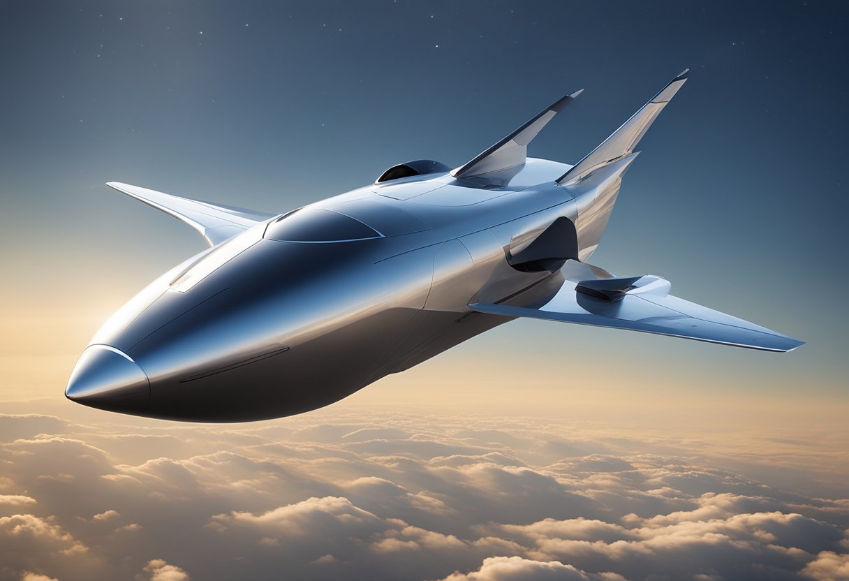 The suborbital vehicle glides through the atmosphere, its sleek design and advanced engineering evident in its smooth, efficient flight mechanics