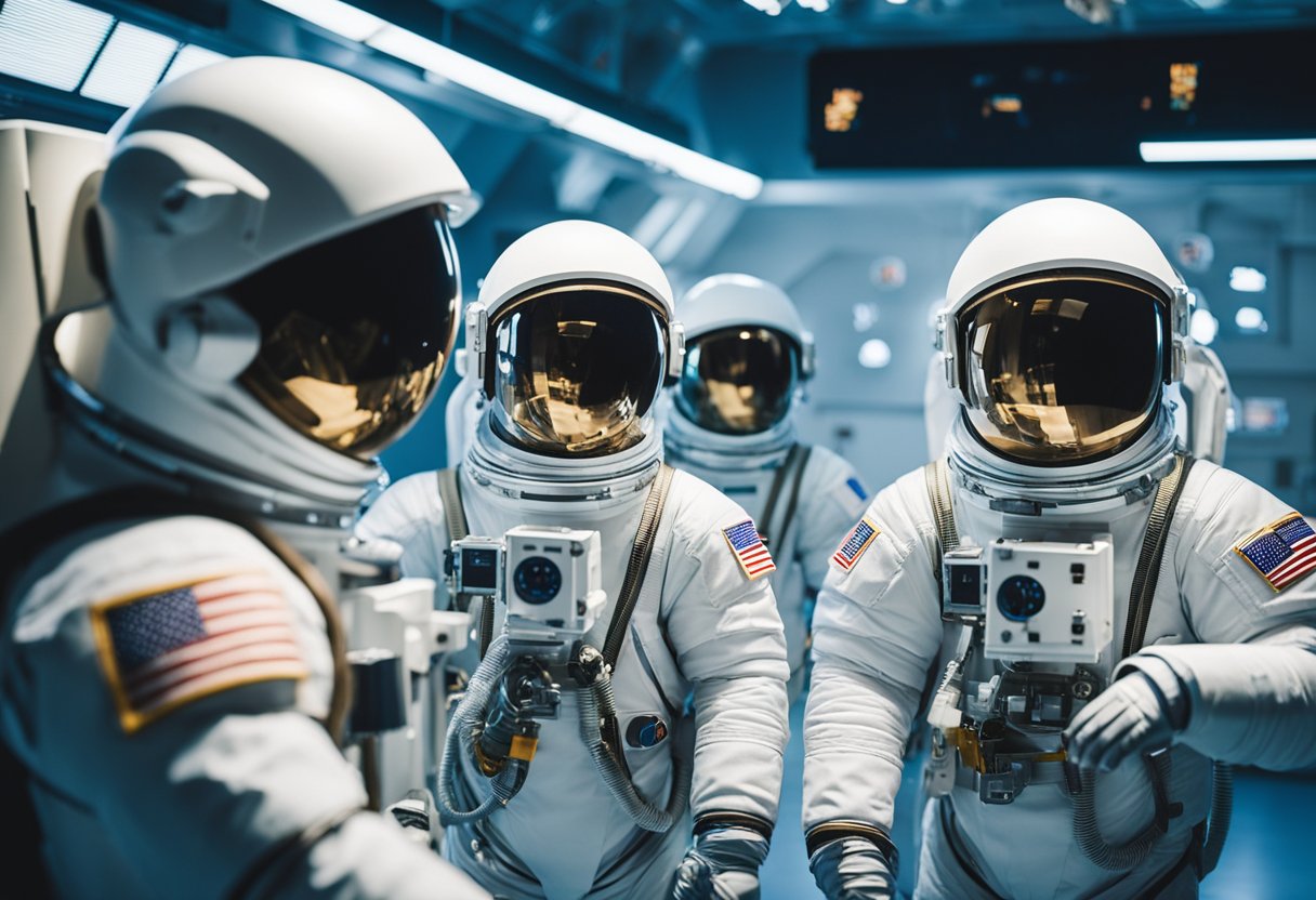 A group of astronauts undergo rigorous training in a state-of-the-art facility for commercial spaceflight and space tourism