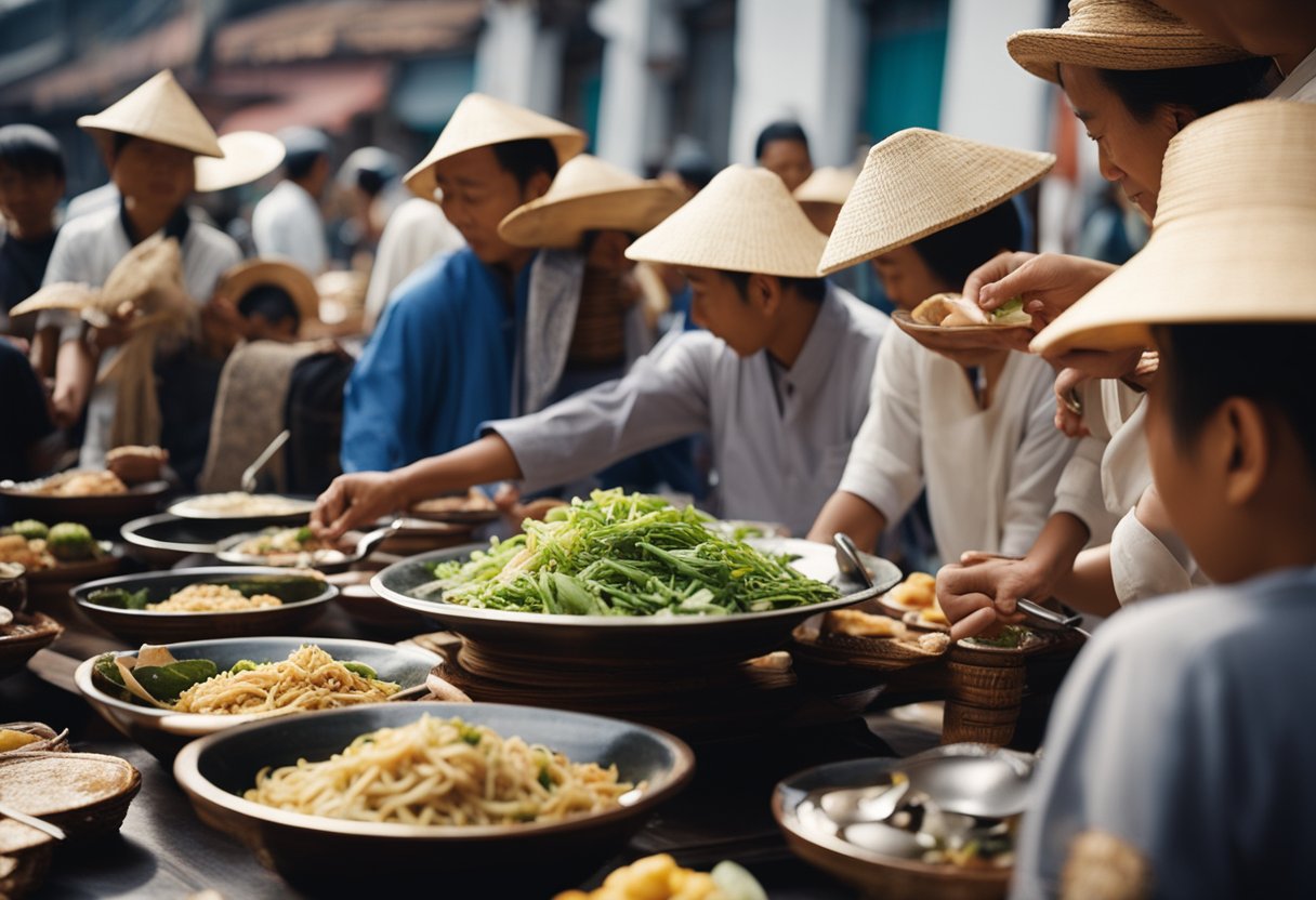 Travelers immersing in local customs, sampling traditional cuisine, and partaking in cultural activities