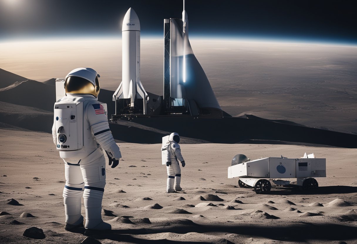 SpaceX and other companies collaborate on lunar tours, showcasing rockets, astronauts, and lunar landscapes