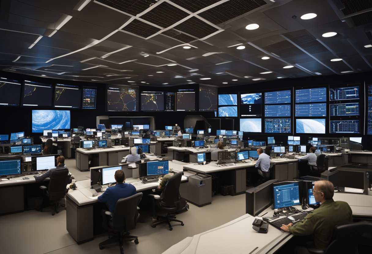 Multiple space agencies collaborate on unmanned missions, launching rockets and deploying satellites into orbit. Engineers monitor the spacecraft's trajectory and performance from mission control