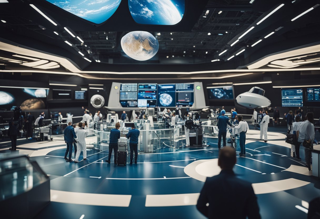 The space tourism market is bustling with activity, as companies compete to offer the next big adventure beyond Earth's atmosphere. Excitement and anticipation fill the air as spaceports prepare for the next wave of cosmic travelers