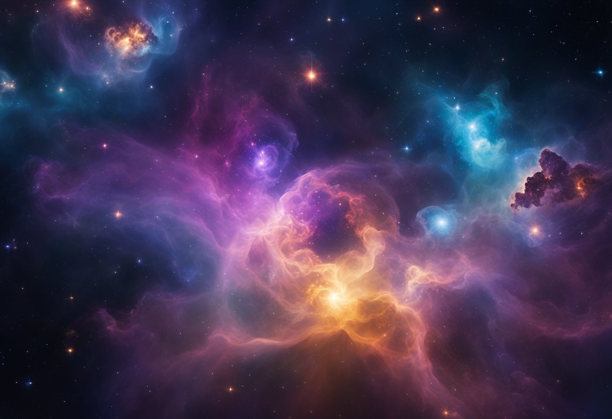 Nebulae Discovery - Clusters of colorful gases swirl in deep space, forming mesmerizing nebulae