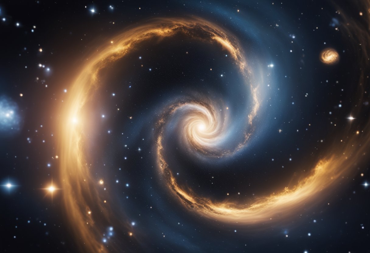 A telescope captures swirling gases and distorted light near a massive black hole