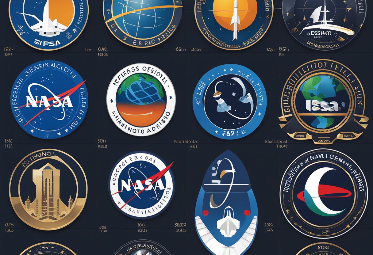 Various space agency logos displayed with budget charts in the background. NASA, ESA, Roscosmos, and others compared