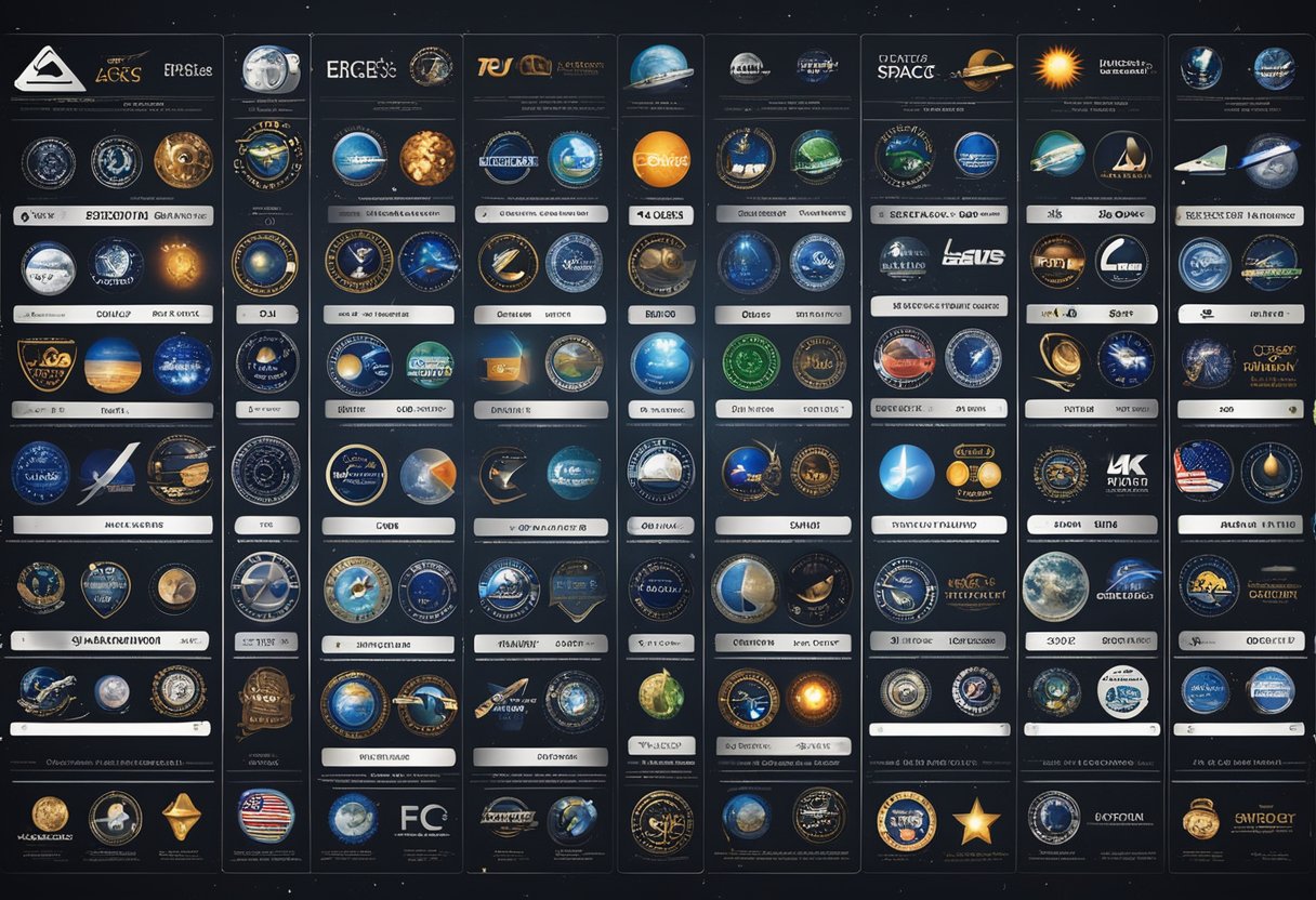 Various space agency logos arranged in a row, with budget figures displayed next to each one for comparison