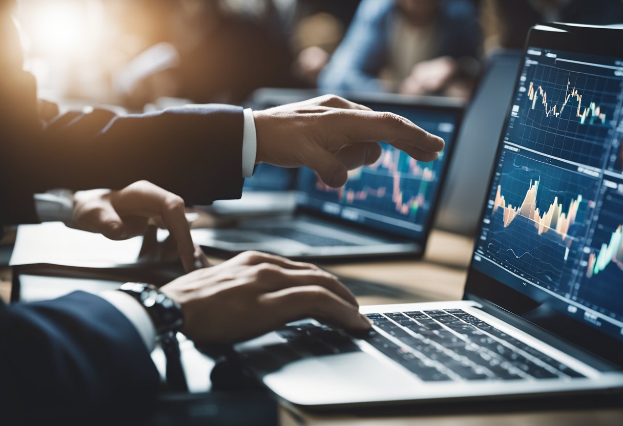 Investors analyzing data charts on space startup investment trends