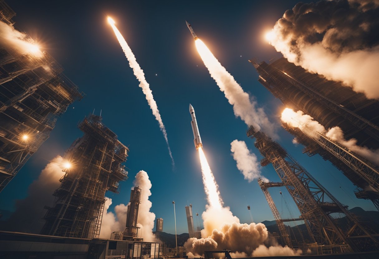 Commercial and government rockets launch in separate areas, with distinct regulations and oversight