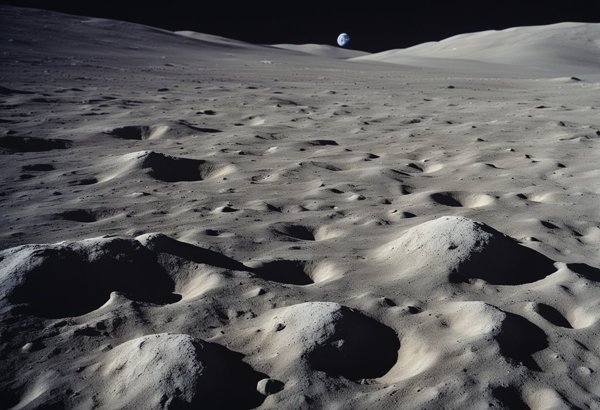 The lunar landscape, with footprints and equipment from the Apollo missions, preserved and commemorated in pristine condition